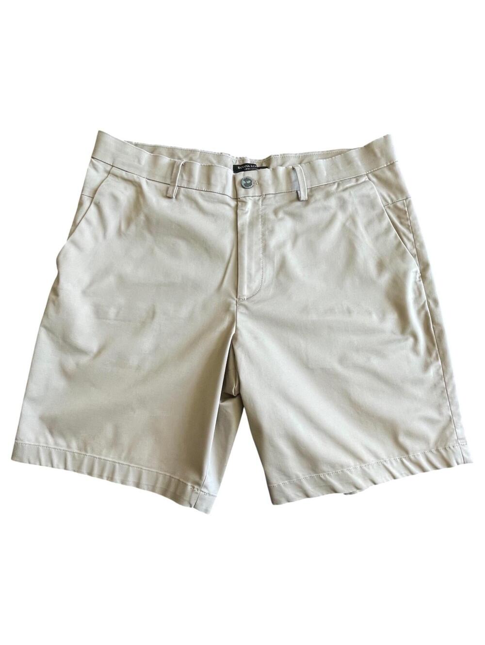 Banana Republic Mens Khaki Aiden Flat Front Shorts 35x9